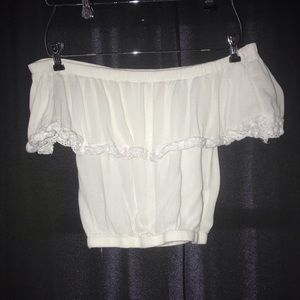 Off the shoulder white crop top